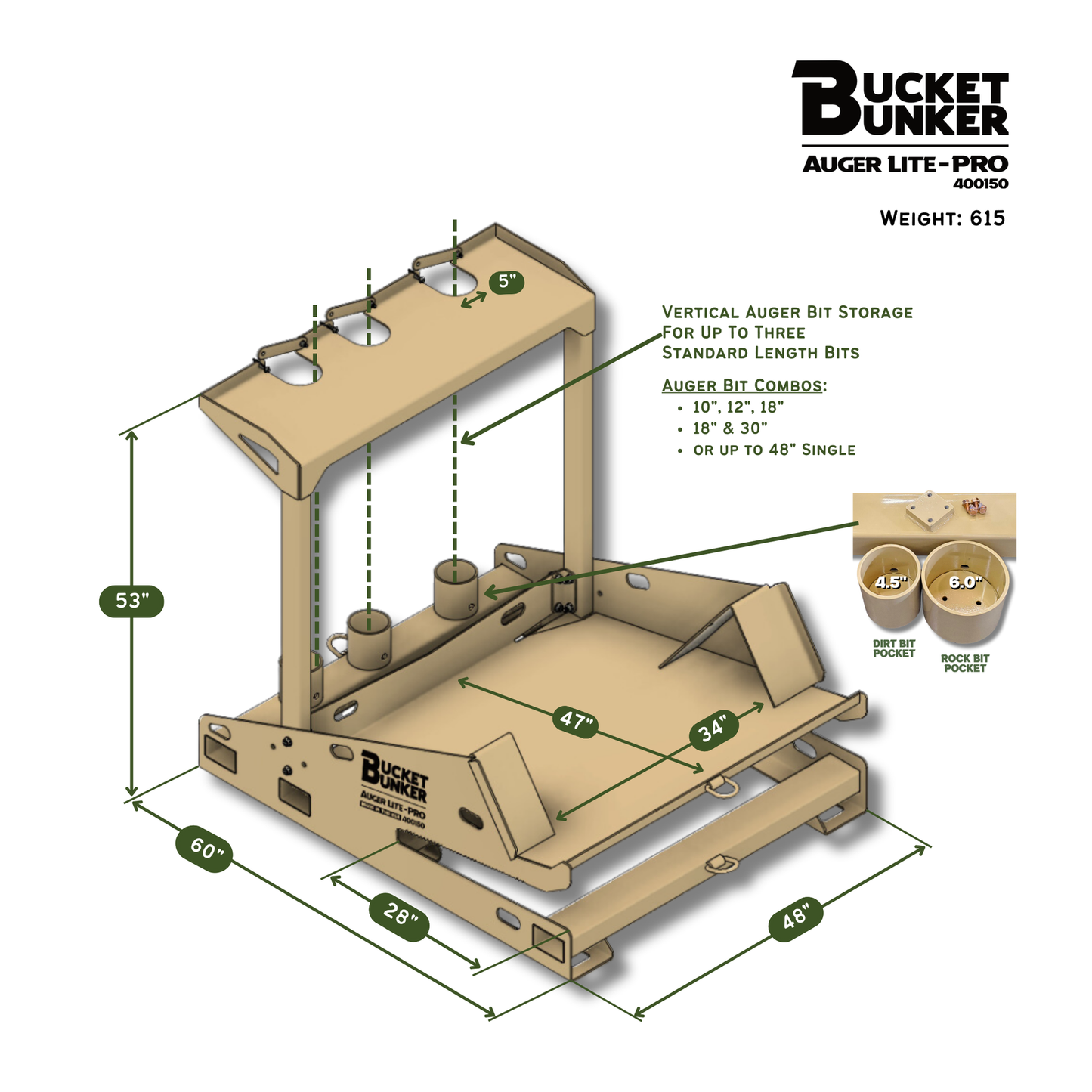 Auger Lite-Pro Bucket Bunker